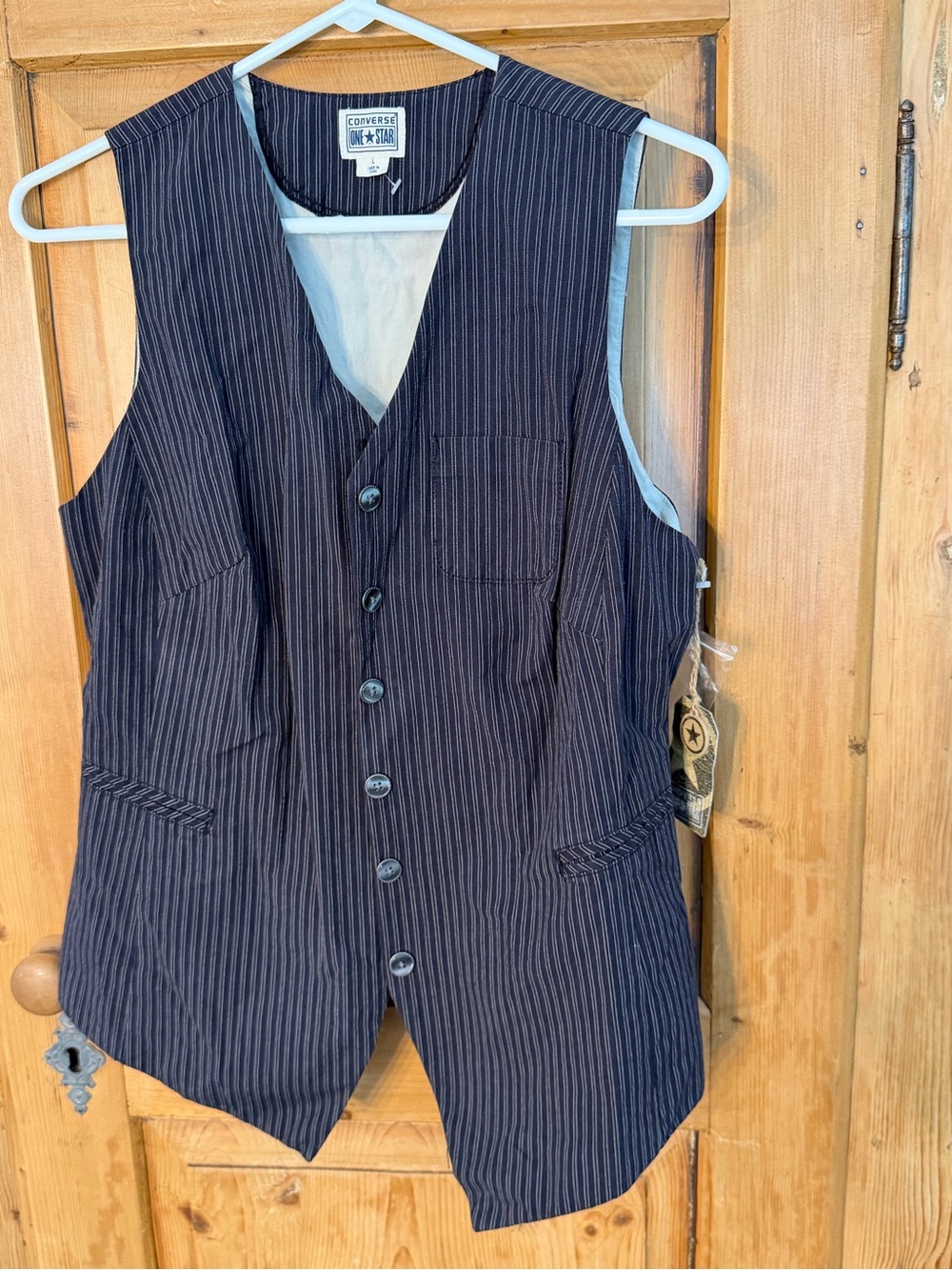 Converse Black Pinstripe Vest NWT